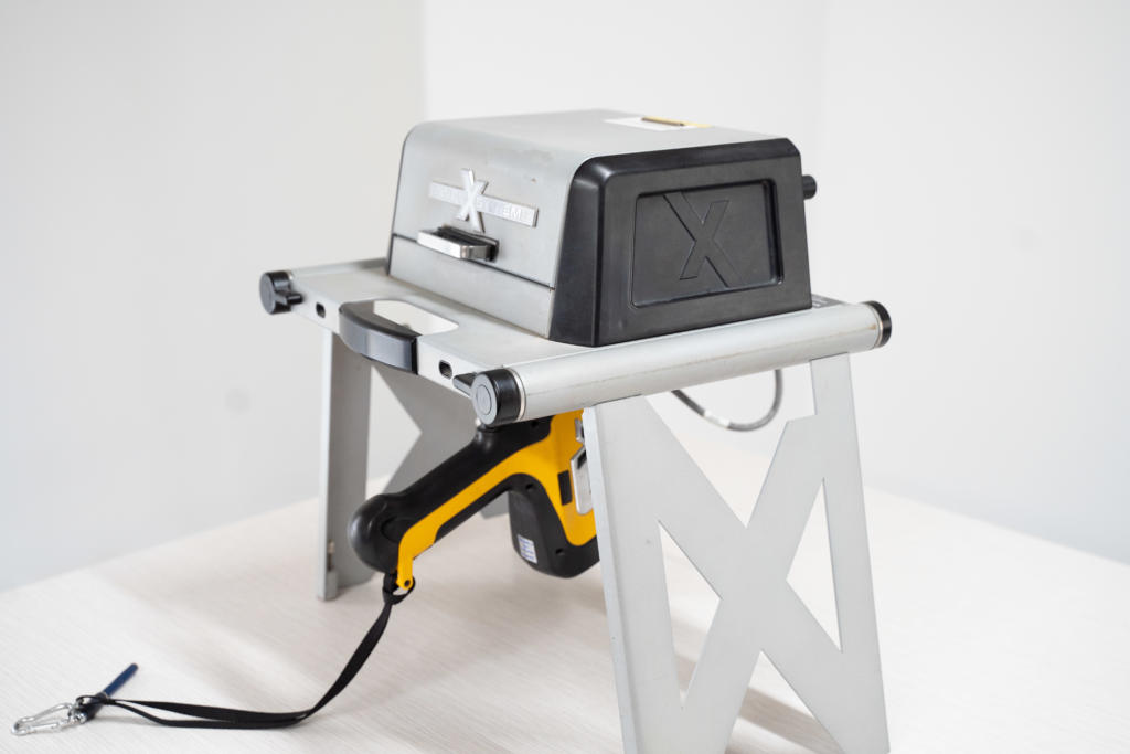 Olympus Delta Portable XRF in stand